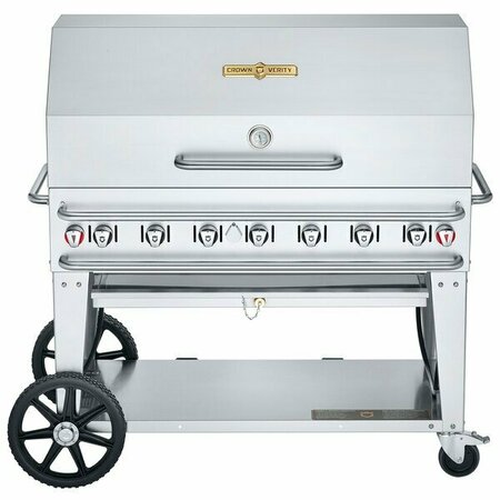 CROWN Verity CV-RCB-48RDP-SI-BULK Pro Series 48in Outdoor Mobile Grill with Roll Dome-114000 BTU 255RCB48RDP